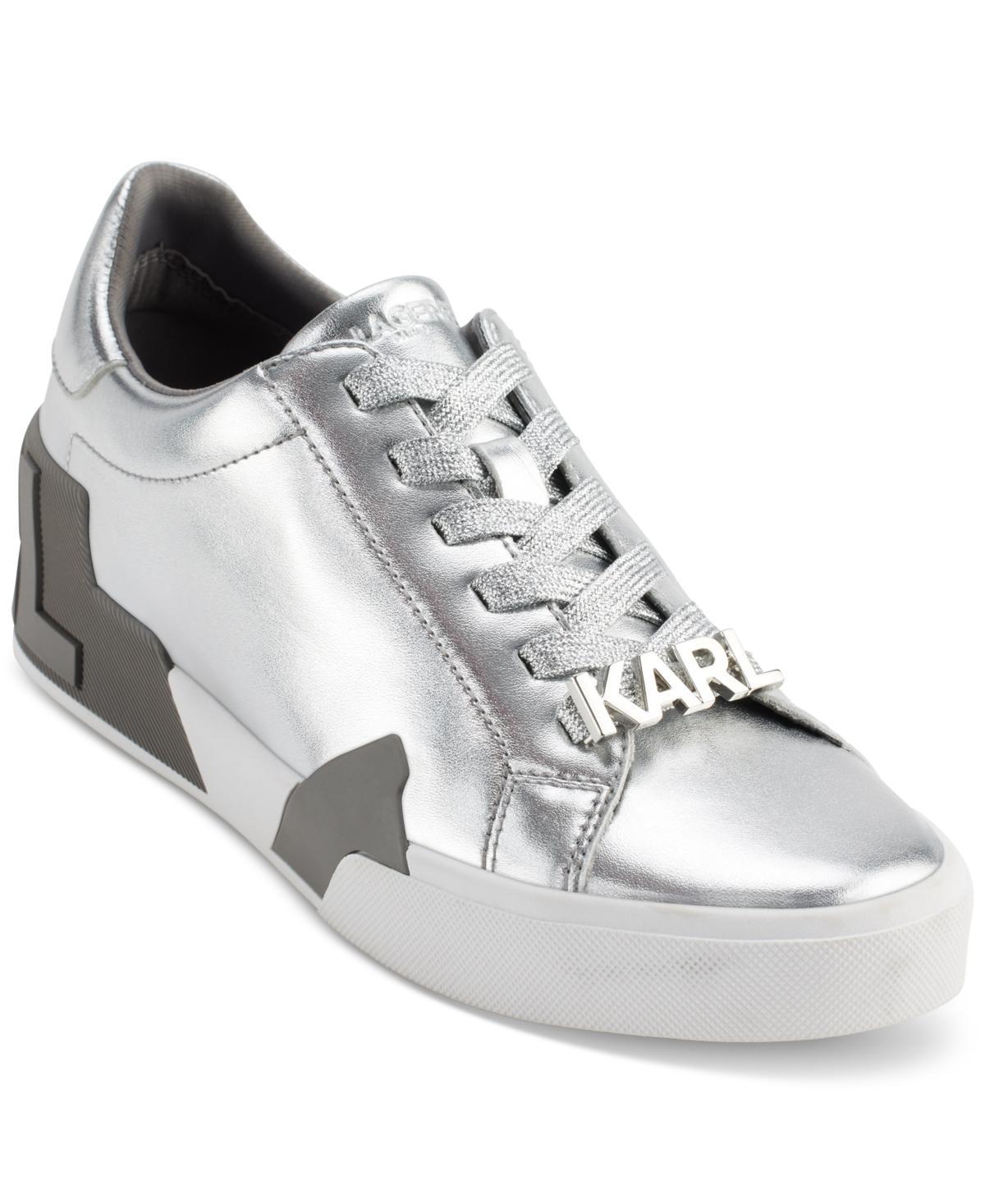 Karl Lagerfeld Paris Womens Melora Lace-Up Low-Top Sneakers Product Image