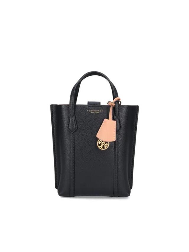 TORY BURCH Perry Grained-leather Tote Bag In Black Product Image