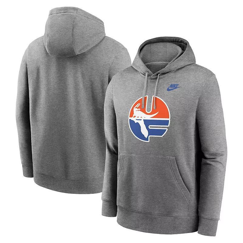 Mens Nike Heather Gray Florida Gators Legacy Logo Club Fleece Pullover Hoodie Product Image