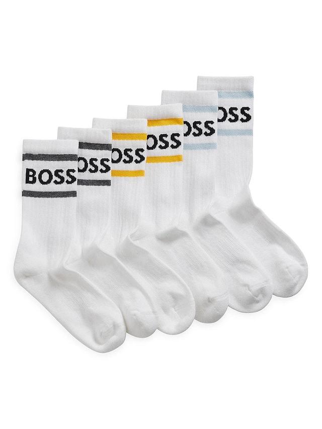 Mens Three-Pack Of Short Socks With Stripes And Logo Product Image