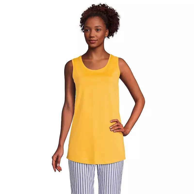 Petite Lands End Supima Cotton Scoopneck Tunic Tank Top, Womens Product Image