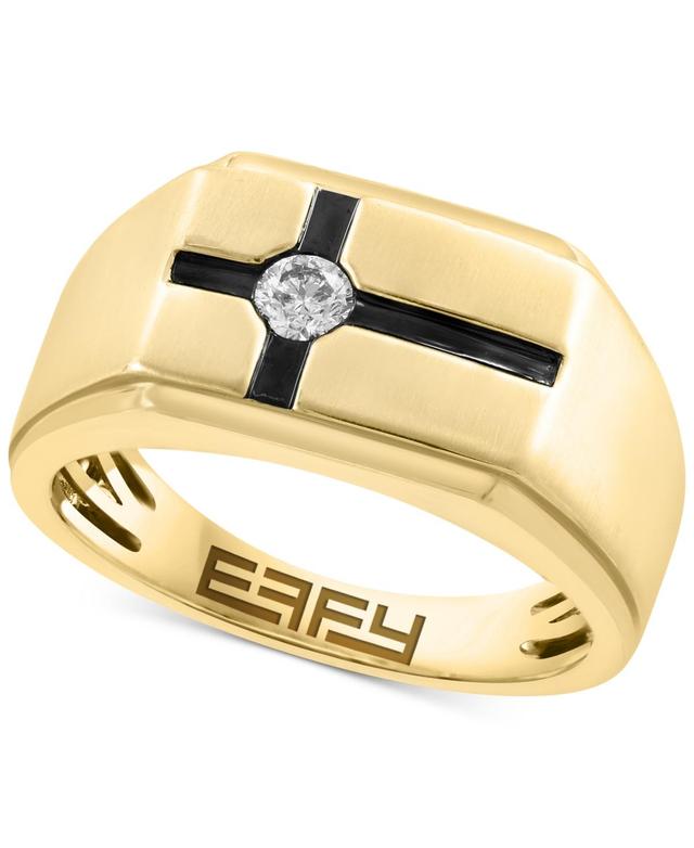 Effy Mens Diamond East-West Cross Ring (1/6 ct. t.w.) in 14k Gold Product Image