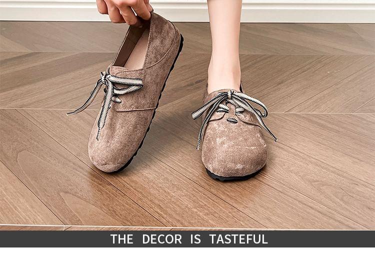 Hidden Wedge Plain Lace-Up Faux Suede Shoes Product Image