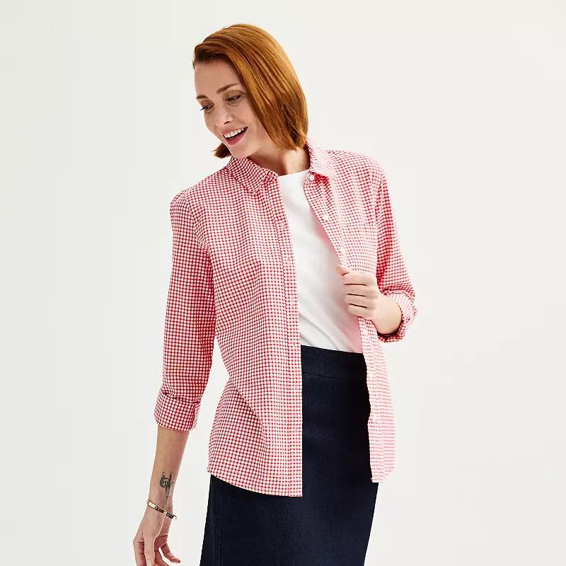 Womens Croft & Barrow Essential One Pocket Button Down Shirt Product Image