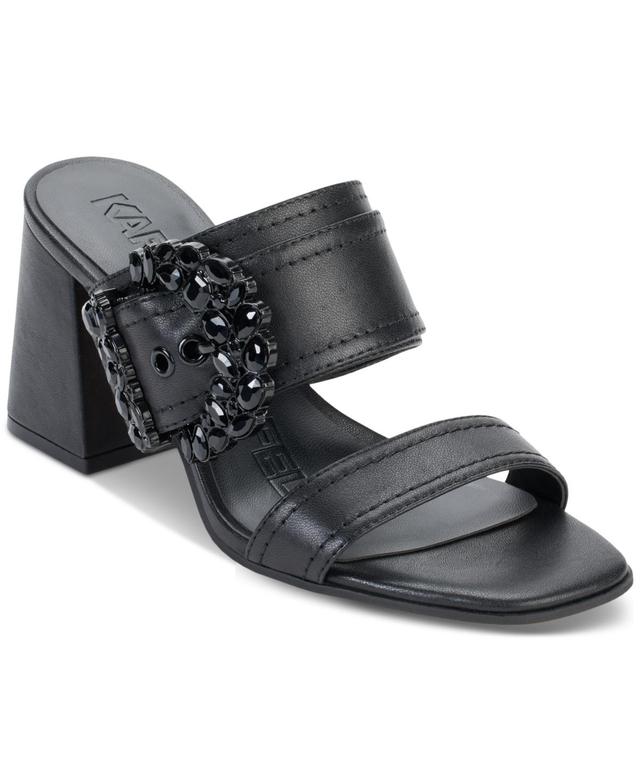 Karl Lagerfeld Paris Womens Sylvie Slip-On Buckled Sandals Product Image