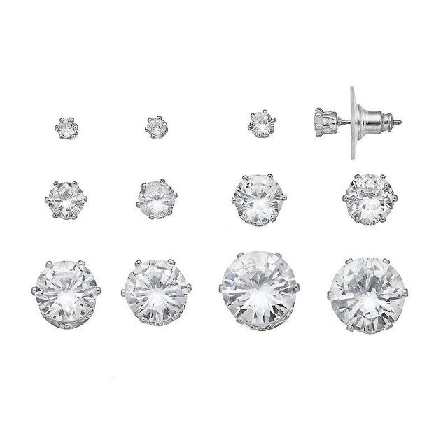 Simply Vera Vera Wang Simulated Crystal Stud Earring Set, Womens, Clear Product Image