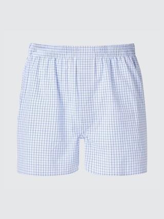 Mens Woven Checked Trunks Light Gray Medium UNIQLO US Product Image