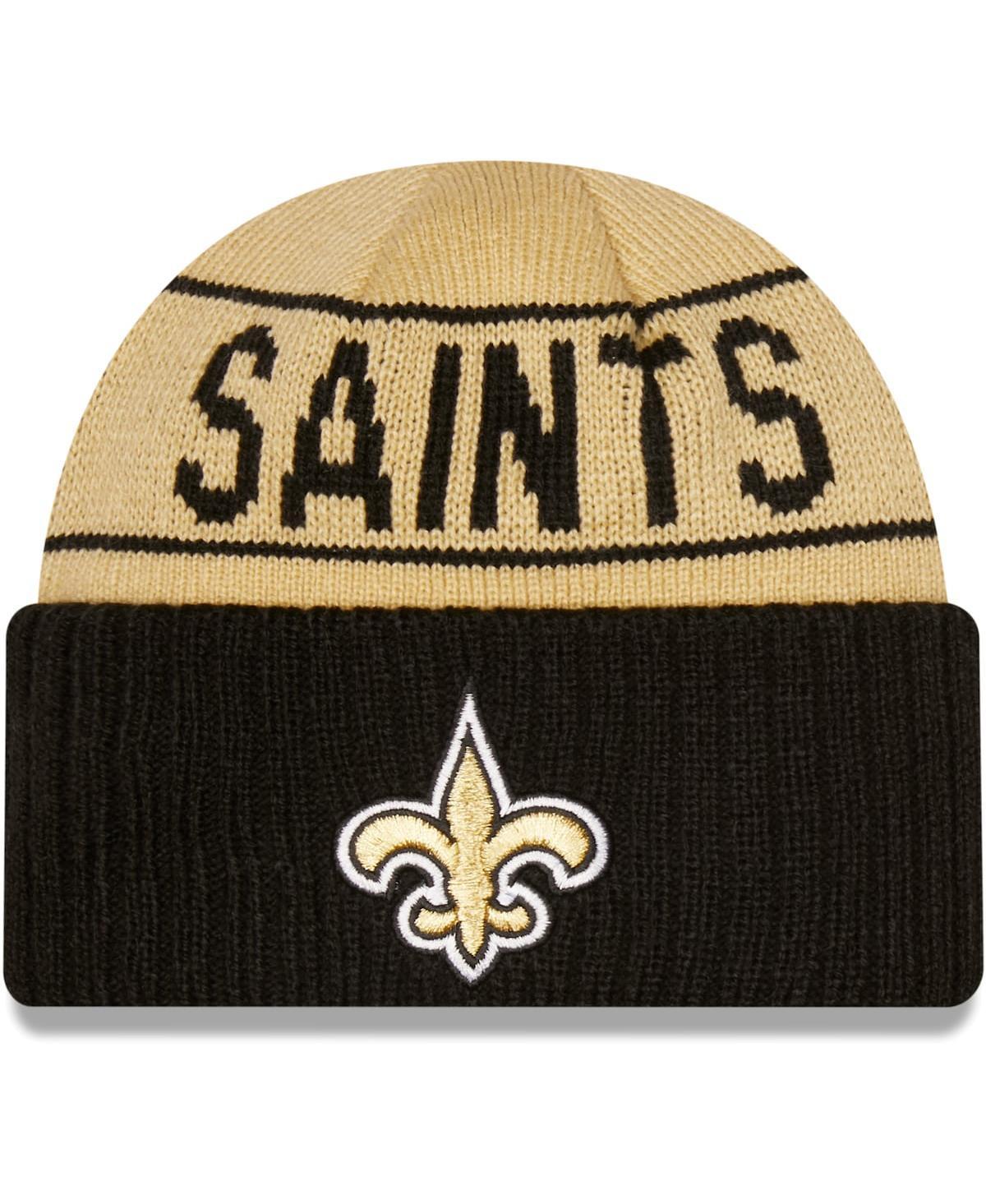 Mens New Era /Black New Orleans Saints Reversible Cuffed Knit Hat Product Image