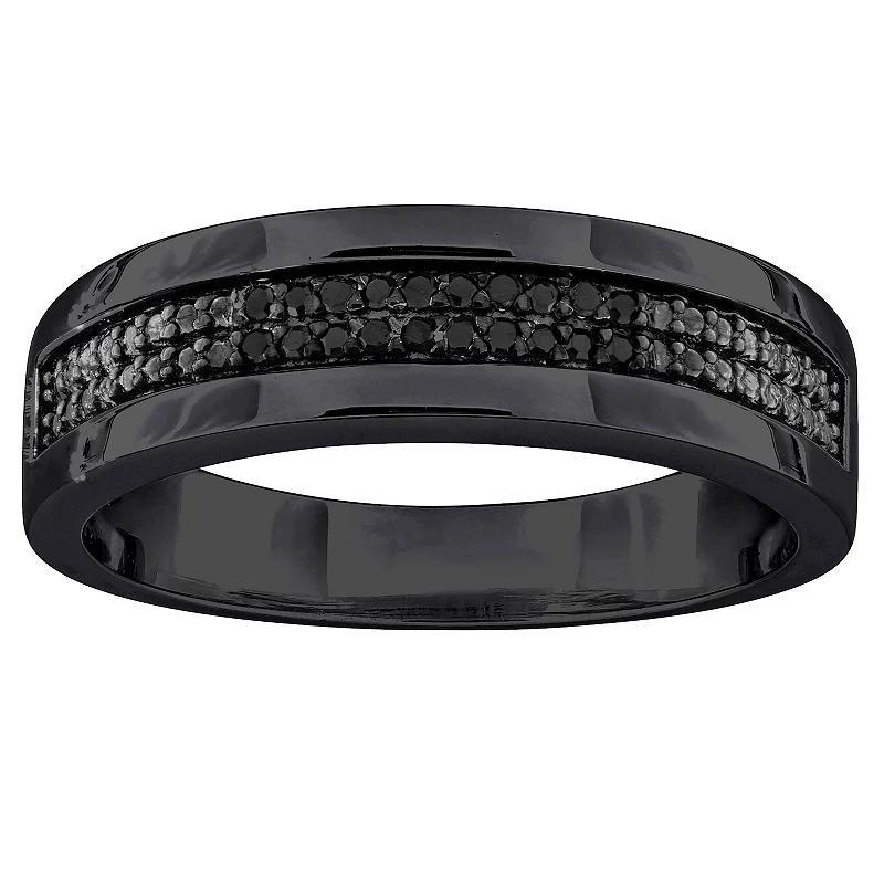 Stella Grace Mens Sterling Silver 1/10 Carat T.W. Black Diamond Anniversary Ring Product Image