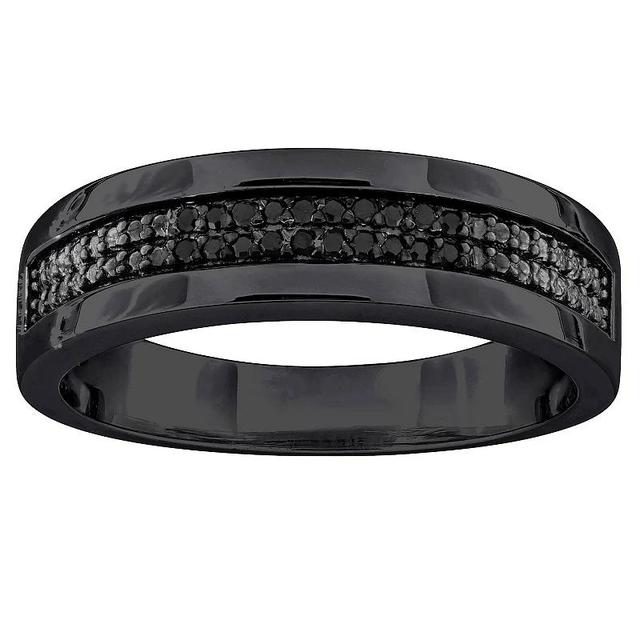 Stella Grace Mens Sterling Silver 1/10 Carat T.W. Black Diamond Anniversary Ring Product Image