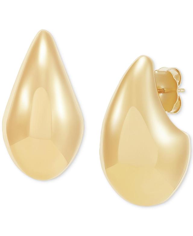 Womens 14K Yellow Gold Puffy Teardrop Earrings Product Image