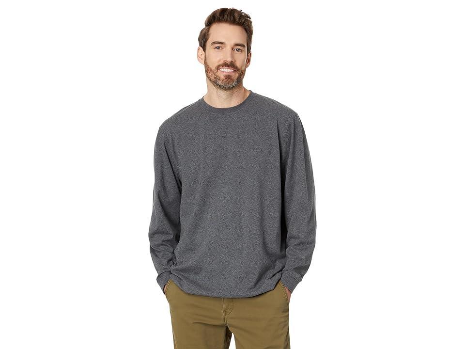 L.L.Bean Carefree Unshrinkable T-Shirt without Pocket Long Sleeve (Charcoal Heather) Men's Clothing Product Image