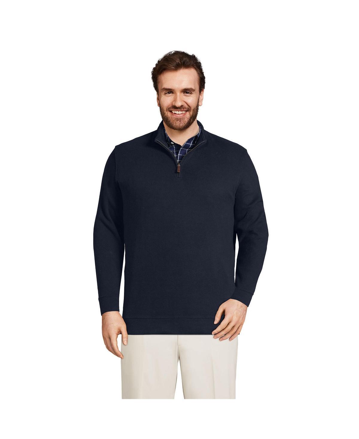 Lands End Big & Tall Bedford Rib Quarter Zip Sweater Product Image