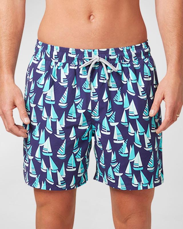 Mens Boat-Print Swim Shorts Product Image