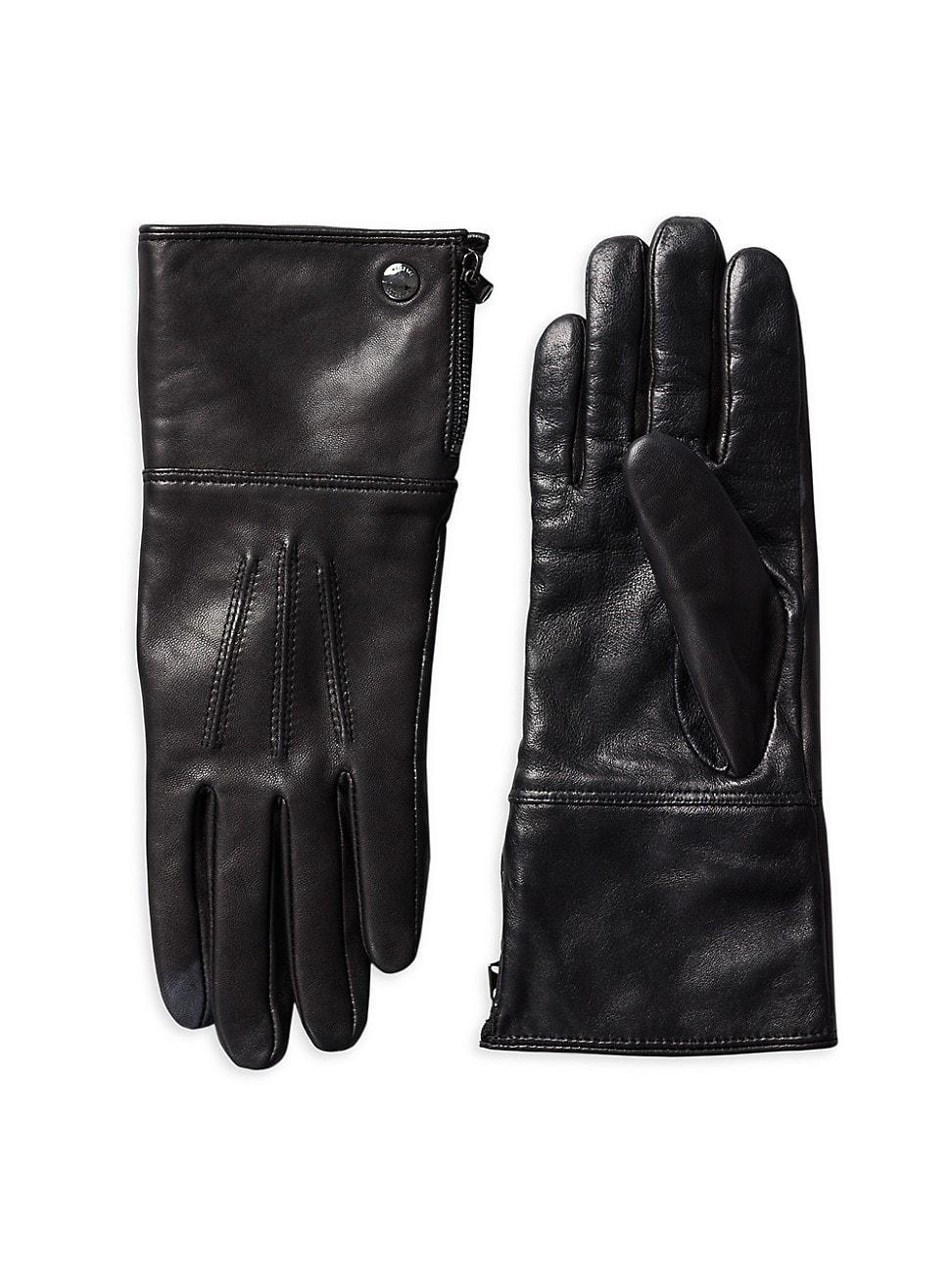 Mackage Willis Genuine Shearling Cuff Leather Tech Gloves Product Image