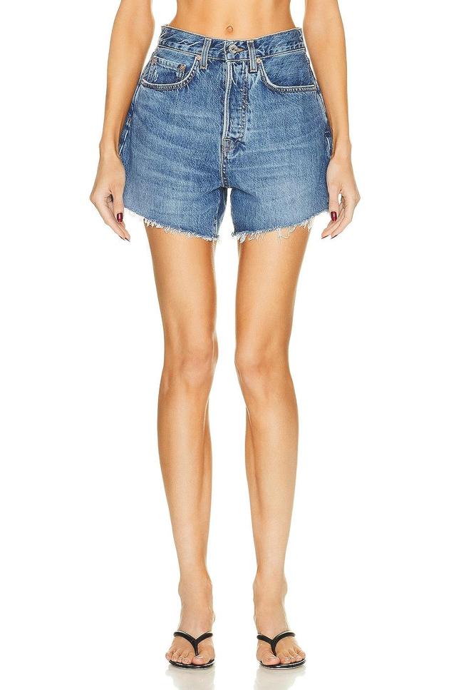 GRLFRND Celina High Rise Relaxed Fit Short Blue. (also in ). Product Image