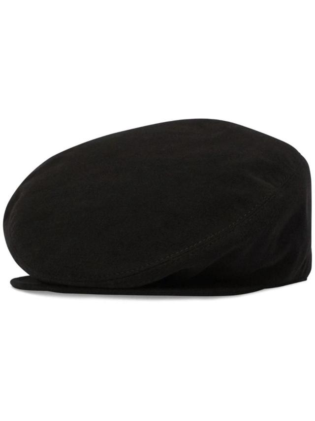 Stretch Cotton Gabardine Flat Cap In Black Product Image