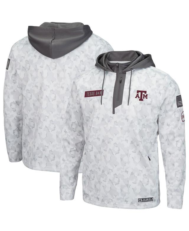 Mens Colosseum Arctic Camo Wisconsin Badgers Oht Military-inspired Appreciation Quarter-zip Hoodie Product Image