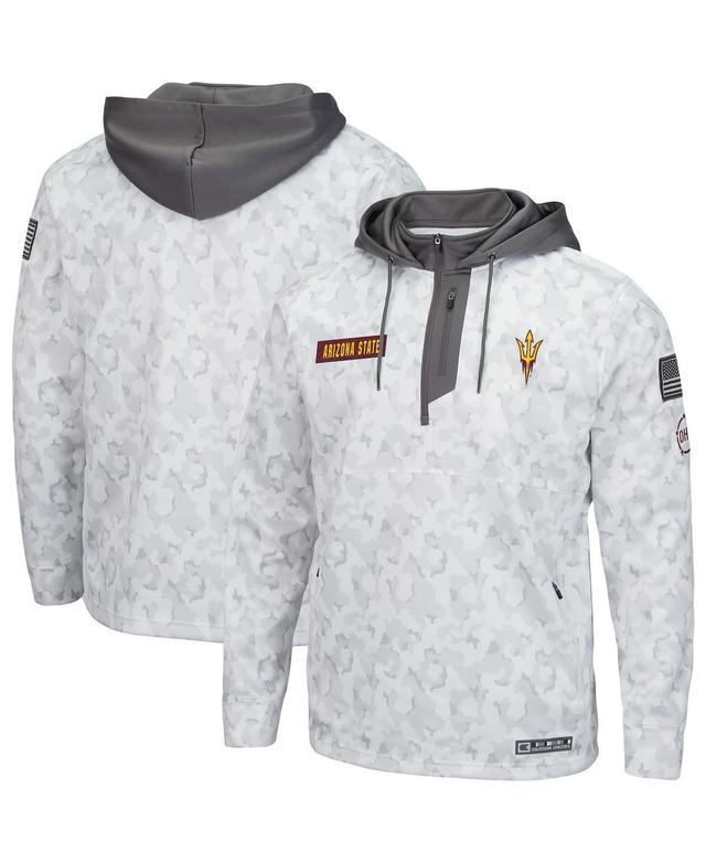 Mens Colosseum Arctic Camo Arizona State Sun Devils OHT Military Appreciation Quarter-Zip Hoodie Product Image