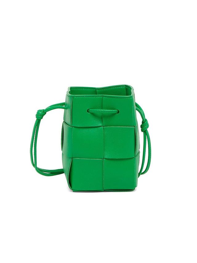 Womens Intrecciato Mini Leather Bucket Bag Product Image