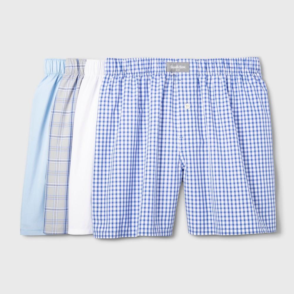 Mens Woven Boxer Shorts 4pk - Goodfellow & Co S Blue Product Image