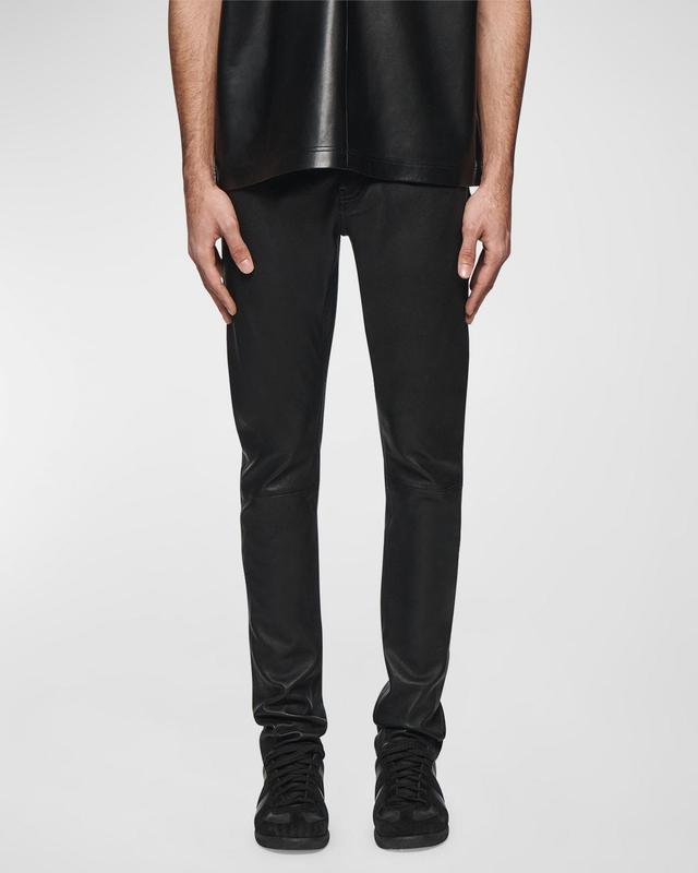 Men's Stretch Leather Skinny Pants Product Image