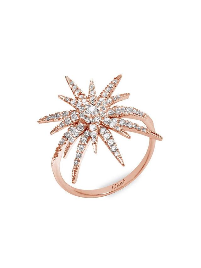 Womens Soleil 18K Rose Gold & Diamond Ring Product Image