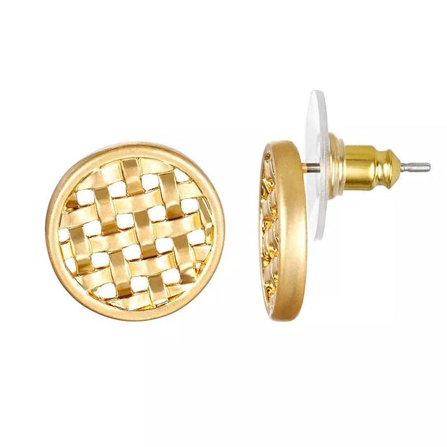 Emberly Gold Tone Woven Stud Earrings, Womens, None Product Image