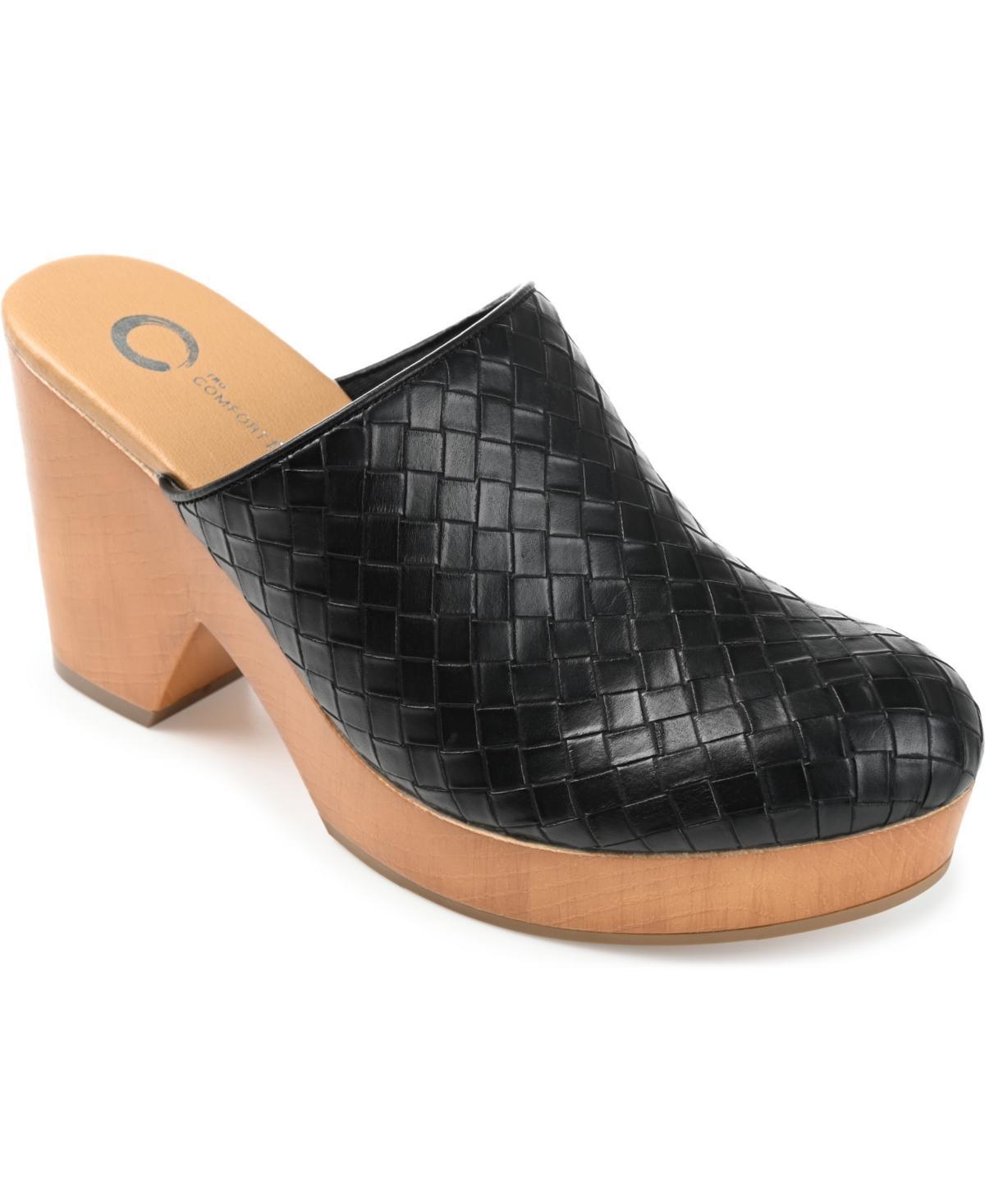 Journee Collection Womens Kelsy Woven Heeled Platform Clogs product image