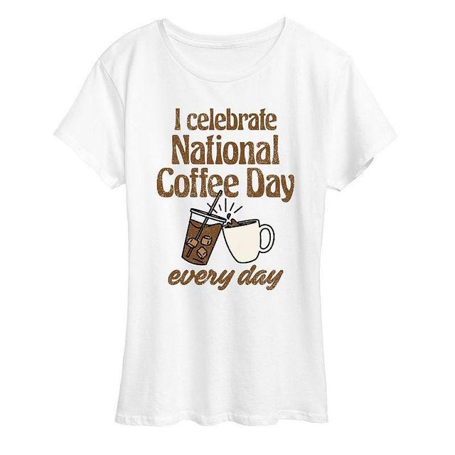 Womens National Coffee Day Graphic Tee, Girls Product Image