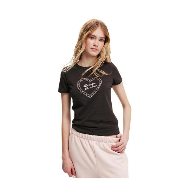 Cotton On Womens Fitted Graphic Longline Tee - My darling Product Image