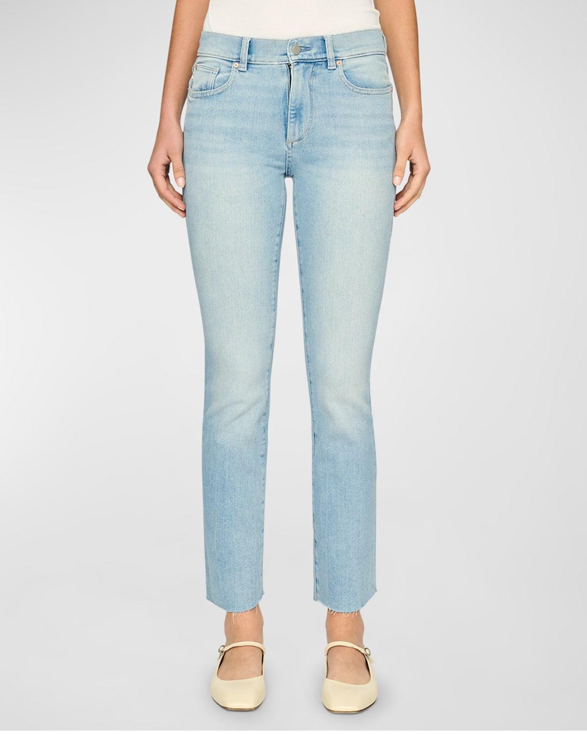 DL1961 Mara High Rise Ankle Straight Jeans in Fountain Product Image