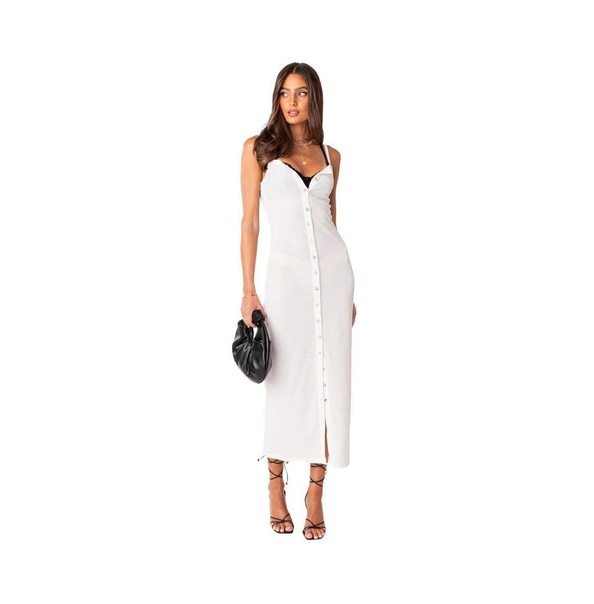 EDIKTED Sable Sheer Button-Up Maxi Dress Product Image