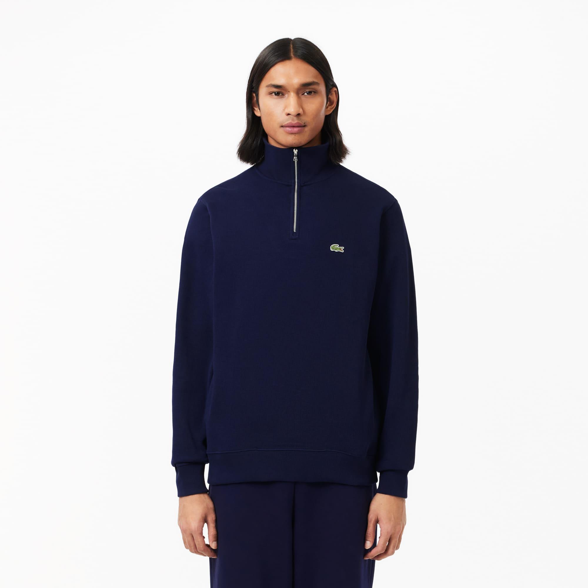 Zip-Up High Neck Interlock Sweatshirt Product Image