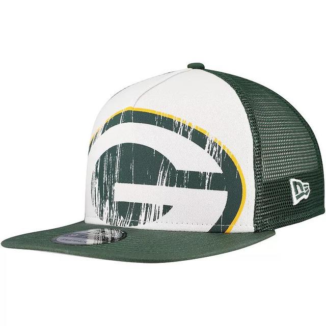 Mens New Era /Green Green Bay Packers Distressed 9FIFTY A-Frame Snapback Hat Product Image