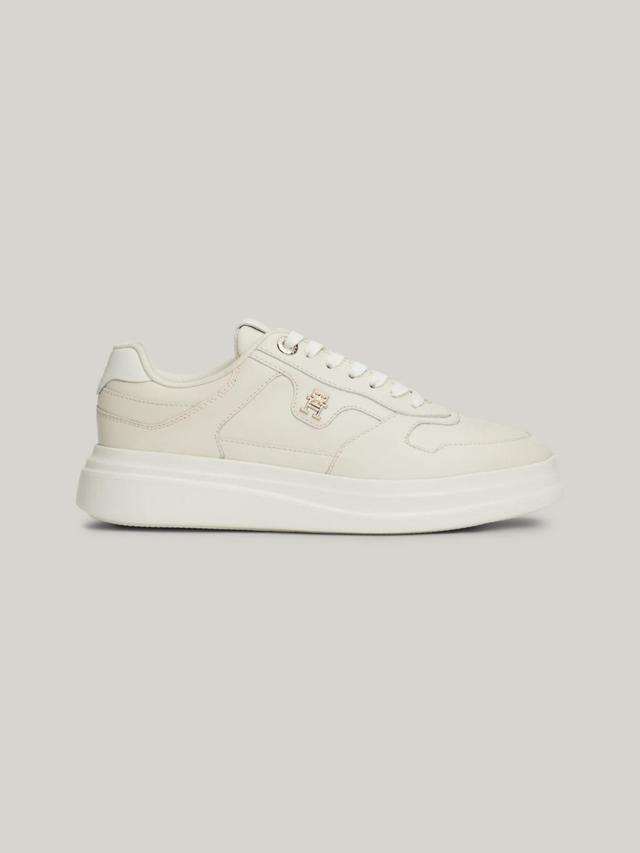 Tommy Hilfiger Women's Luxe Pointed Leather Court Sneaker - White - US 6 / EU 36 Product Image