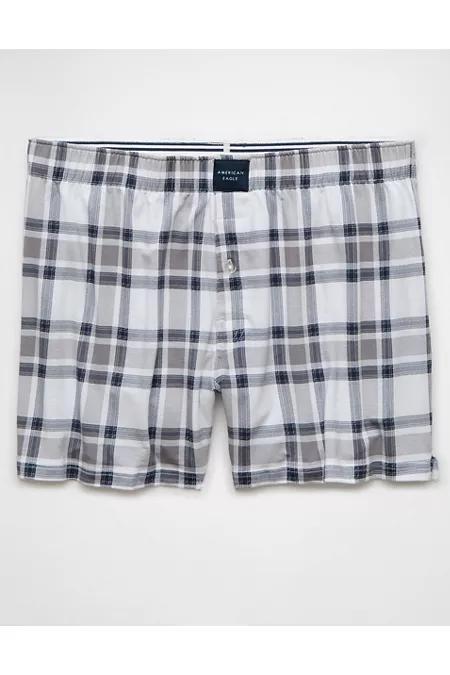 AEO Mens Plaid Slim Knit Ultra Soft Boxer Short Men's Product Image