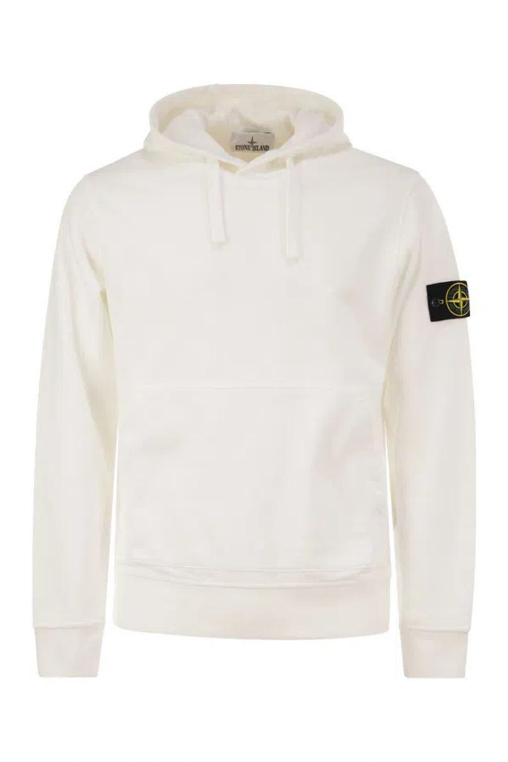 STONE ISLAND Hooded Sweatshirt In White Product Image