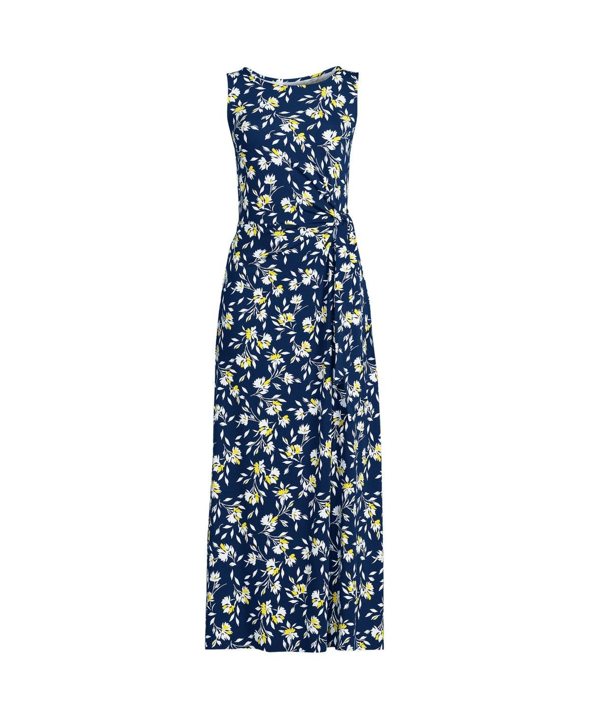 Lands End Womens Sleeveless Tie Waist Maxi Dress Product Image