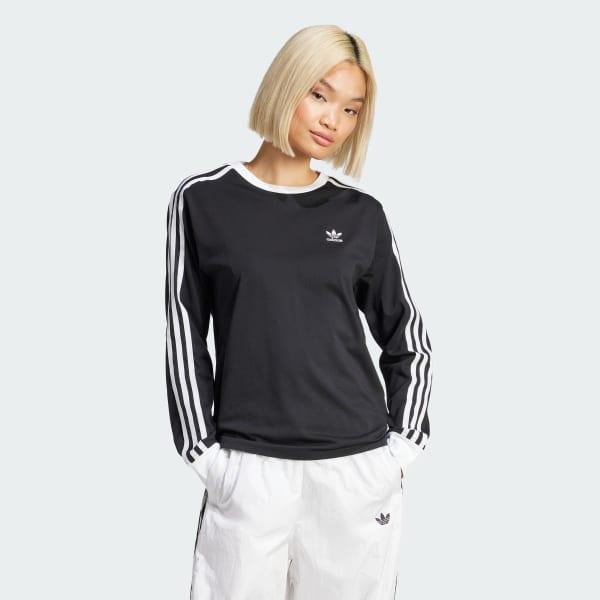 adidas Adicolor 3-Stripes Regular Long Sleeve Tee Better Scarlet XL Womens Product Image