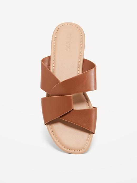 Faux-Leather Link Strap Sandals Product Image