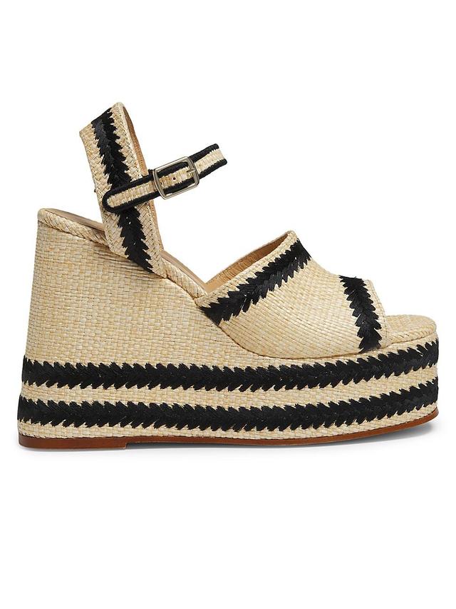 Womens Fortuna Raffia Wedge Sandals Product Image