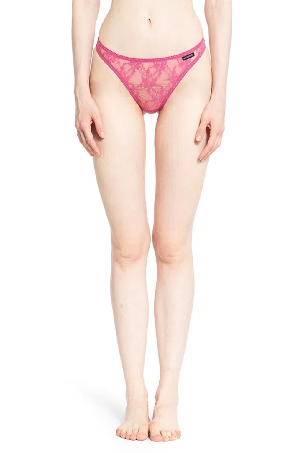 BALENCIAGA Uw Lace Thong In Pink Product Image