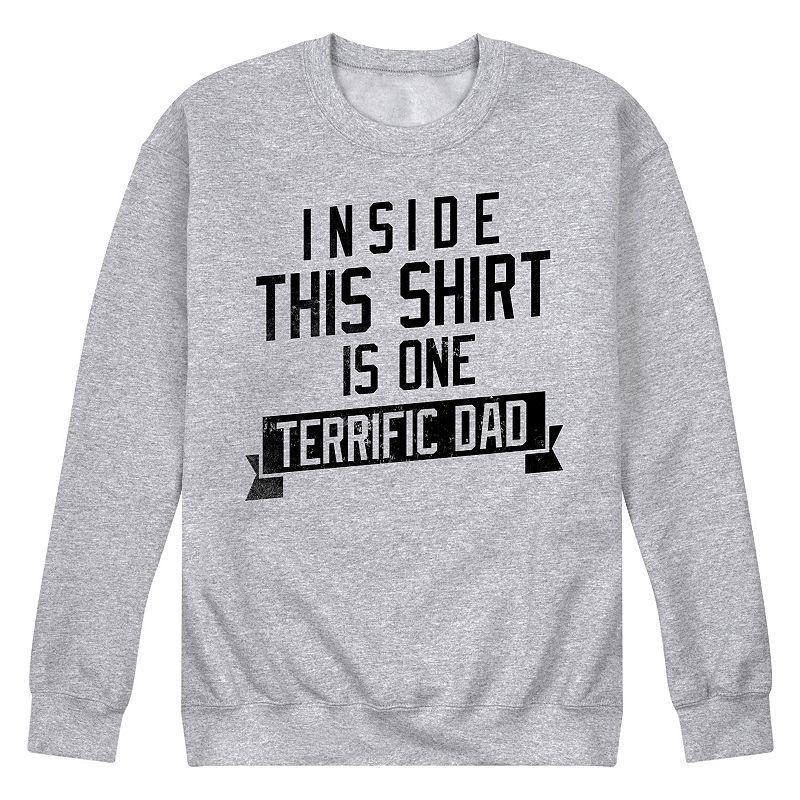 Mens Terrific Dad Fleece Sweatshirt Grey Gray Product Image