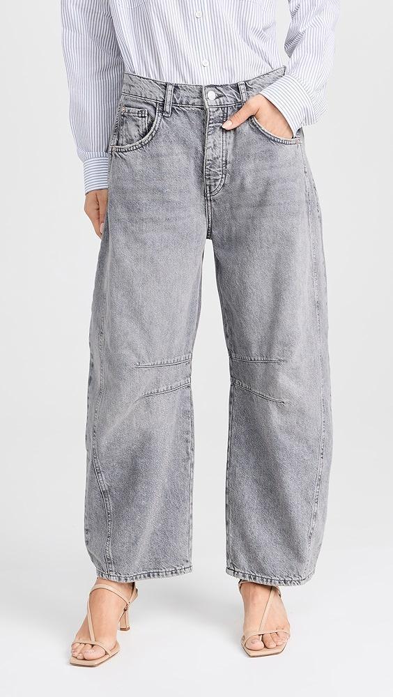 Free People Good Luck Mid Rise Barrel Jeans | Shopbop Product Image