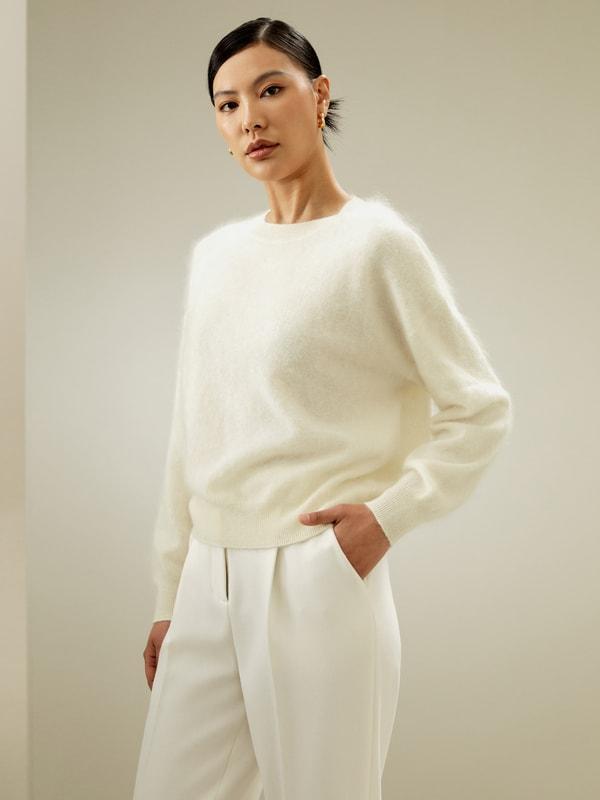 Relaxed Drop-Shoulder Cashmere Sweater Product Image