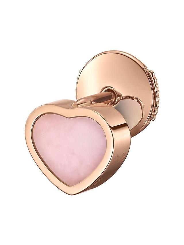 Womens My Happy Hearts 18K Rose Gold & Pink Opal Single Stud Earring Product Image