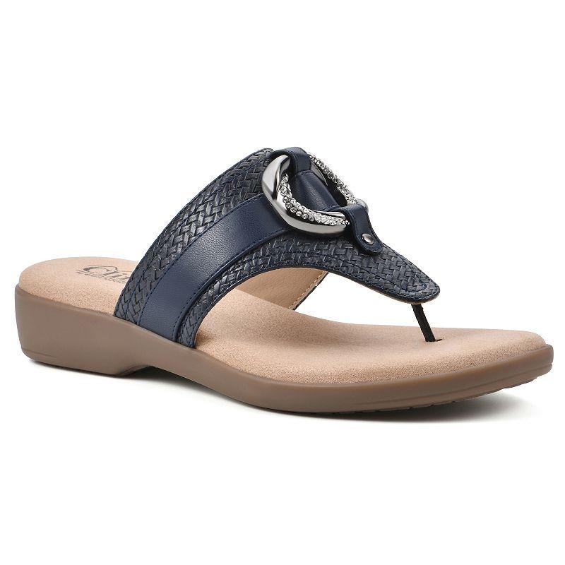 Cliffs by White Mountain Womens Benedict Thong Comfort Sandal - Black Product Image