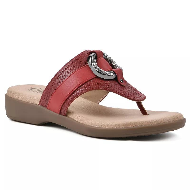 Cliffs by White Mountain Benedict Womens Thong Sandals Red Product Image