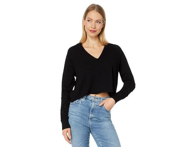 bobi Los Angeles Split-Neck Crop Top Women's Clothing Product Image